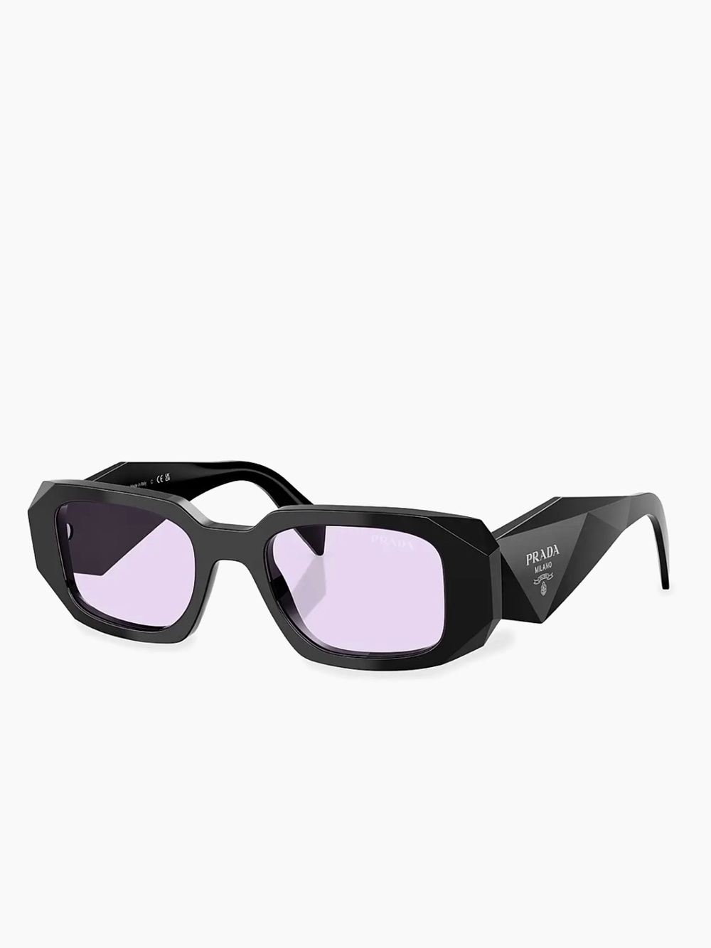 Prada 51MM Rectangular Purple Lense Sunglasses